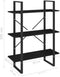 vidaXL - Boekenkast - met - 3 - schappen - 80x30x105 - cm - massief - grenenhout - zwart