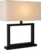 Atmooz - Tafellamp Valencienne - Slaapkamer / Woonkamer - Industrieel - Zwart en witte kap - Hoogte 51cm - Metaal