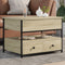 vidaXL - Salontafel - 70x50x50 - cm - bewerkt - hout - en - metaal - sonoma - eikenkleur