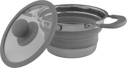 Eurotrail Pan met deksel - Opvouwbaar - RVS bodem - Grijs (1 stuk)
