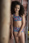 Just Beach Meisjes Bikini - Reversible - Wavy Streep en Tropical Birds - Maat 140