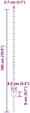 vidaXL - Sfeerpaaltjes - 11 - stuks - U-Channel - Groen - 140 - cm - Staal