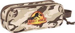 Pennenetui met 2 vakken Jurassic World Dominion Bruin (21 x 8 x 6 cm)