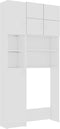 vidaXL - Wasmachinekastenset - bewerkt - hout - wit