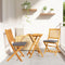 vidaXL - Opvouwbare - Tuinstoelen - met - Grijze - Kussen - 2 - stuks - Massief - Acaciahout