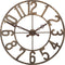 J-Line klok + LED boord - metaal - bruin - Ø 105 cm