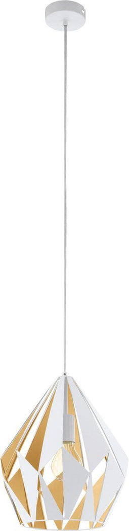 EGLO Carlton 1 - Hanglamp - E27 - Verstelbaar - Wit Goud