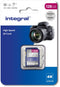 Integral - High Speed SD Card V30 UHS-I U3 - 128GB - tot 100MB/s lezen - 45MB/s schrijven