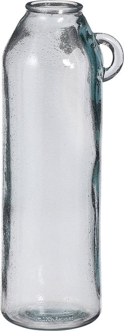 Mica Decorations Sitia Fles Vaas - H45 x Ø17 cm - Gerecycled Glas - Lichtblauw