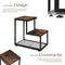 tectake® Halifax - Bijzettafel - 2 planken en roosterplank - Industrieel design - Zwart metalen frame - Afmeting (LxBxH) 60,5 x 35,5 x 60,5 cm - Donkerbruin