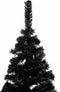vidaXL - Kunstkerstboom - met - verlichting - en - kerstballen - 120 - cm - PVC - zwart