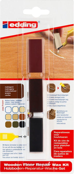 edding 8902/1 Reparatiewas voor houtvloeren blister - kleur: mahoniehout - herstelt kleine mankementen, krassen & butsen