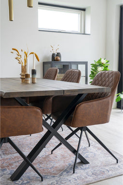 House Nordic Vloerkleed Havana Oranje/Blauw 160x230cm