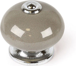 Deurknop Rei e517 Cirkelvormig Porselein Grijs Metaal 4 Stuks (Ø 40 x 36 mm)