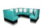 Bel Air Dinerbank Quarter Circle Booth HW-120-120 Turquoise