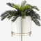 Mica Decorations Sverre - Bloempot op Standaard - H29 x Ø25 cm - Wit Goud