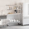 vidaXL - Keukenwerktafel - met - bovenschap - 110x30x150 - cm - roestvrij - staal