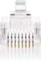 RJ45-Connector - RJ45 Pass Through - Solid UTP CAT5 - Recht - Verguld - 10 Stuks - PVC - Transparant - Polybag