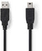 Nedis CCGP60300BK10 - USB A naar USB 2.0 mini kabel - 100 cm - Zwart