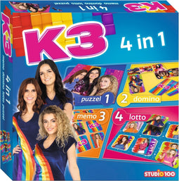 K3 spel - 4 in 1 spel - memo, domino, puzzel en lotto