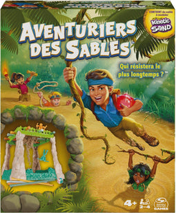 AVENTURIERS DES SABLES - Jeu De Société Et D'Action Sensoriel Avec Du Sable Magique Kinetic Sand - Affronte Les Sables Mouvants & Soit Le Dernier Explorateur Encore Debout Pour Gagner - Jeu 4 Ans +
