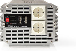 Nedis Omvormer - Gemodificeerde Sinusgolf - 24 V DC - 2500 W - Piekvermogen 5000 W - Zilver