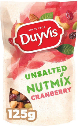 Noten Duyvis ongezouten mix cranberry 125gr - 10 stuks