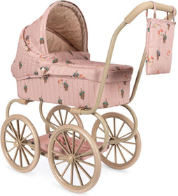 Konges Sløjd Minnie Poppenwagen/Doll Pram - Opvouwbaar - Bow Kitty Pink