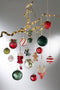 J-Line Doos Van 6 Kerstballen Strepen Glitter Glas Wit/Rd Small