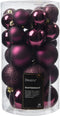 Decoris kerstballen - 30x stuks - 4, 5 en 6 cm - donkerpaars -kunststof -kerstversiering