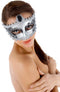 Maskarade Nozze di Figaro - Venetiaans Masker - Zilver - Satijnen Lint - Kant - Juweel Voorhoofd - One Size