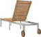 vidaXL - Ligbed - met - Wielen - 207x58x35 - cm - Massief - Acaciahout - & - RVS