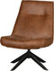 WOOOD Skyler Draaibare Fauteuil - Kunstleer - Cognac - 94x67x85