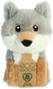 Aurora Pluche wolf - 13 cm - dieren knuffels - Knuffeldieren wolven speelgoed
