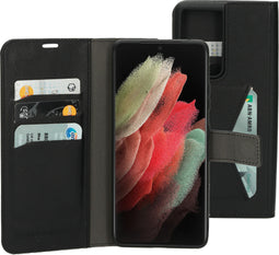 Mobiparts Samsung Galaxy S21 Ultra - Wallet Case - Extra opbergvak - Zwart