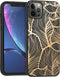 iMoshion Hoesje Geschikt voor iPhone 12 Pro Max Hoesje Siliconen - iMoshion Design hoesje - Goud / Zwart / Golden Leaves