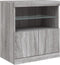 vidaXL - Dressoir - met - LED-verlichting - 60x37x67 - cm - grijs - sonoma - eiken