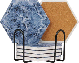 Castagnola Onderzetters - Keramisch - Set van 6 - Blauw (6 stuks)