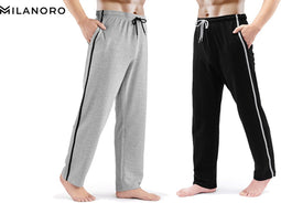 Milanoro - Set van 2 comfortabele joggingbroeken - Ademend en sportief - Zwart/Grijs (2 stuks)