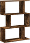 vidaXL - Kamerscherm - / - boekenkast - 3-laags - 70x24x97 - cm - hout - gerookt - eik