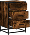 vidaXL - Nachtkastje - 40x34,5x60 - cm - bewerkt - hout - en - metaal - gerookt - eiken