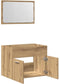 vidaXL - 2-delige - Badkamermeubelset - bewerkt - hout - artisanaal - eikenkleur