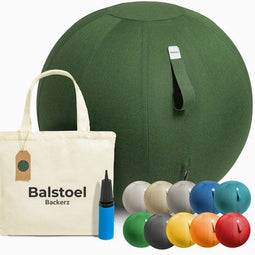 Backerz Zitbal 65 CM - Ergonomische Zitbal - Linnen Hoes - Groen