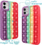 iMoshion Hoesje Geschikt voor iPhone 12 Pro / 12 Hoesje Siliconen - iMoshion Pop It Fidget Toy - Pop It hoesje - Rainbow