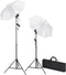 vidaXL - Fotostudioset - met - lampen, - paraplu's, - achtergrond - en - reflector
