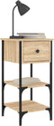 vidaXL - Nachtkastjes - 2 - st - 34x36x70 - cm - bewerkt - hout - sonoma - eikenkleurig
