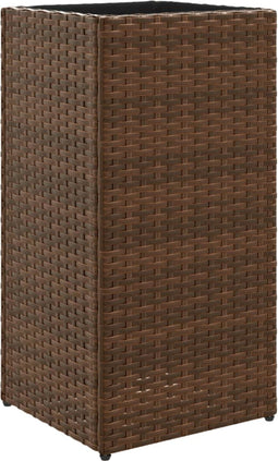 vidaXL - Plantenbak - 30x30x60 - cm - poly - rattan - bruin
