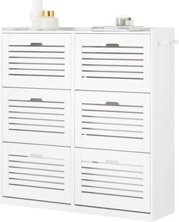 SoBuy FSR145-W - Schoenenkast - 6 Kleppen - Wit