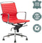 Feel Home - Lage design bureaustoel - Echt leer - Rood