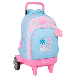 Schoolrugzak met Wielen BlackFit8 Smile Blauw Roze 33 x 45 x 22 cm